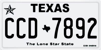 TX license plate CCD7892