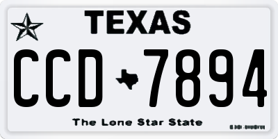 TX license plate CCD7894
