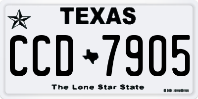 TX license plate CCD7905
