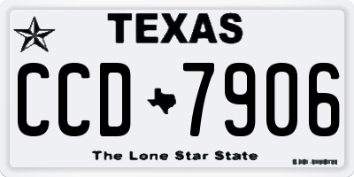 TX license plate CCD7906