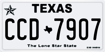 TX license plate CCD7907