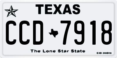 TX license plate CCD7918