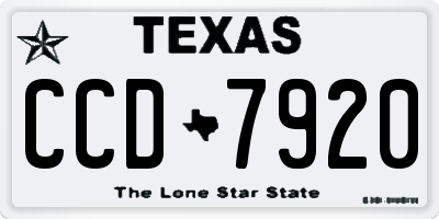 TX license plate CCD7920