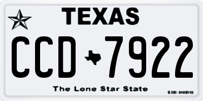 TX license plate CCD7922