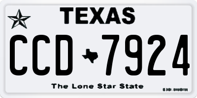 TX license plate CCD7924