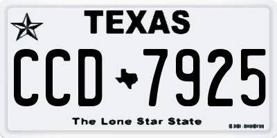 TX license plate CCD7925