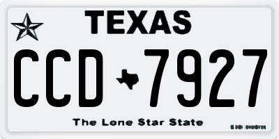 TX license plate CCD7927