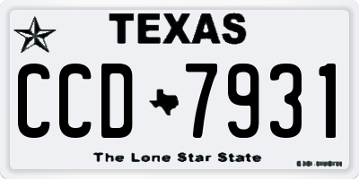 TX license plate CCD7931