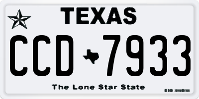 TX license plate CCD7933