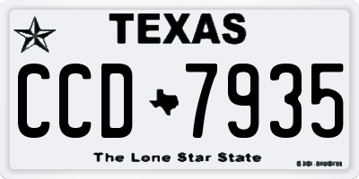 TX license plate CCD7935