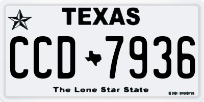 TX license plate CCD7936