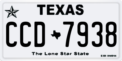 TX license plate CCD7938