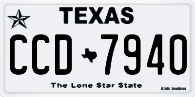 TX license plate CCD7940