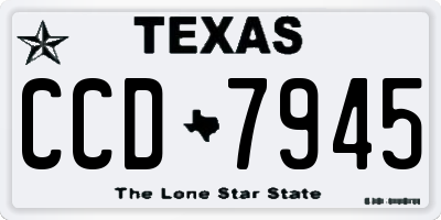 TX license plate CCD7945