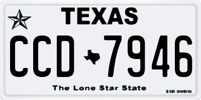 TX license plate CCD7946