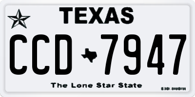 TX license plate CCD7947