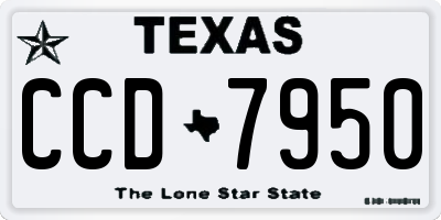 TX license plate CCD7950