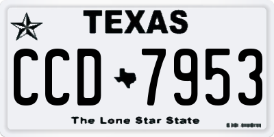 TX license plate CCD7953