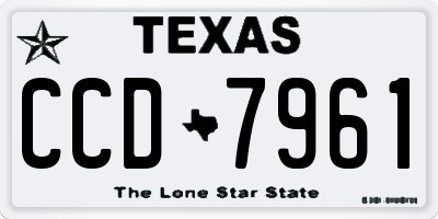 TX license plate CCD7961