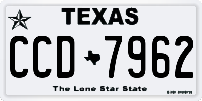 TX license plate CCD7962