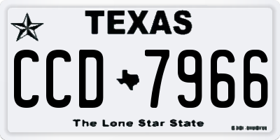 TX license plate CCD7966