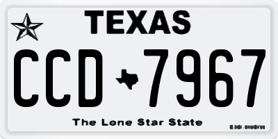 TX license plate CCD7967