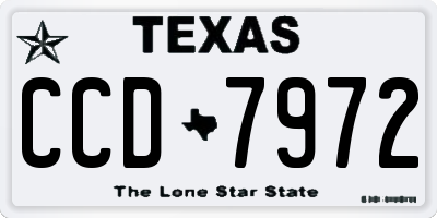 TX license plate CCD7972