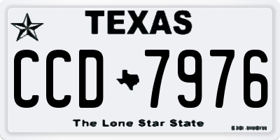 TX license plate CCD7976