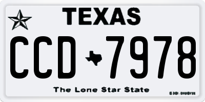 TX license plate CCD7978
