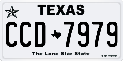 TX license plate CCD7979