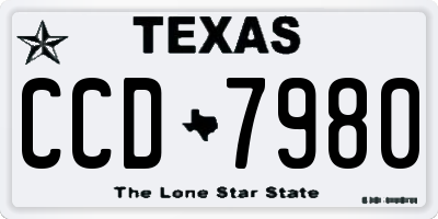 TX license plate CCD7980