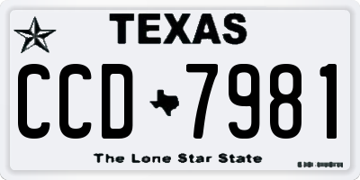 TX license plate CCD7981