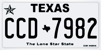 TX license plate CCD7982