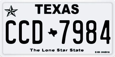 TX license plate CCD7984