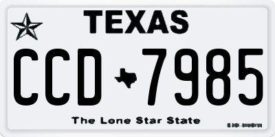 TX license plate CCD7985