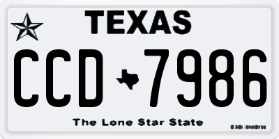 TX license plate CCD7986