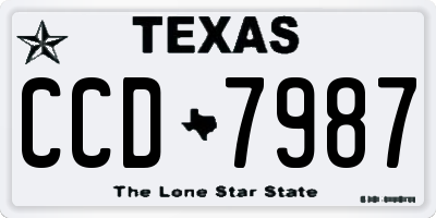 TX license plate CCD7987