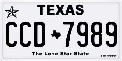TX license plate CCD7989