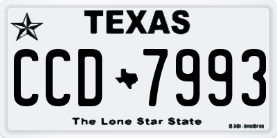 TX license plate CCD7993