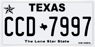 TX license plate CCD7997