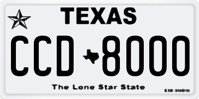 TX license plate CCD8000