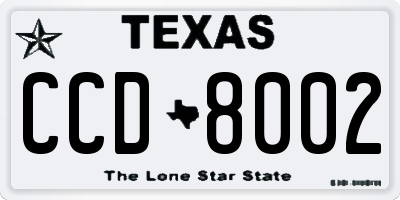 TX license plate CCD8002