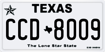 TX license plate CCD8009