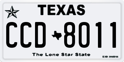 TX license plate CCD8011