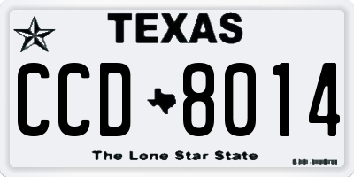 TX license plate CCD8014