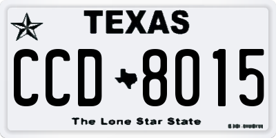 TX license plate CCD8015