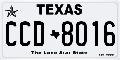 TX license plate CCD8016