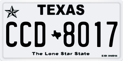 TX license plate CCD8017
