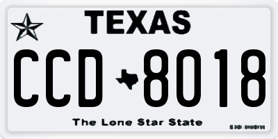 TX license plate CCD8018