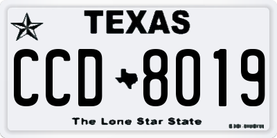 TX license plate CCD8019